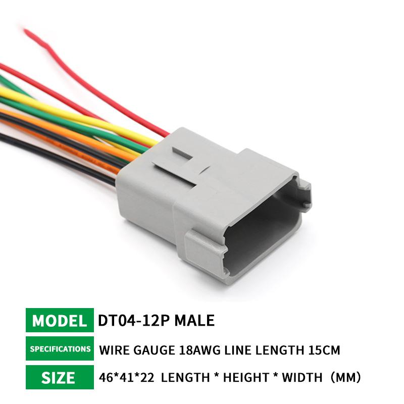 5/20/100 Sets Deutsch DT connector with 15cm Wiring harness DT06-2S/DT04-2P 2P 3P 4P 6P 8P 12P waterproof electrical connector