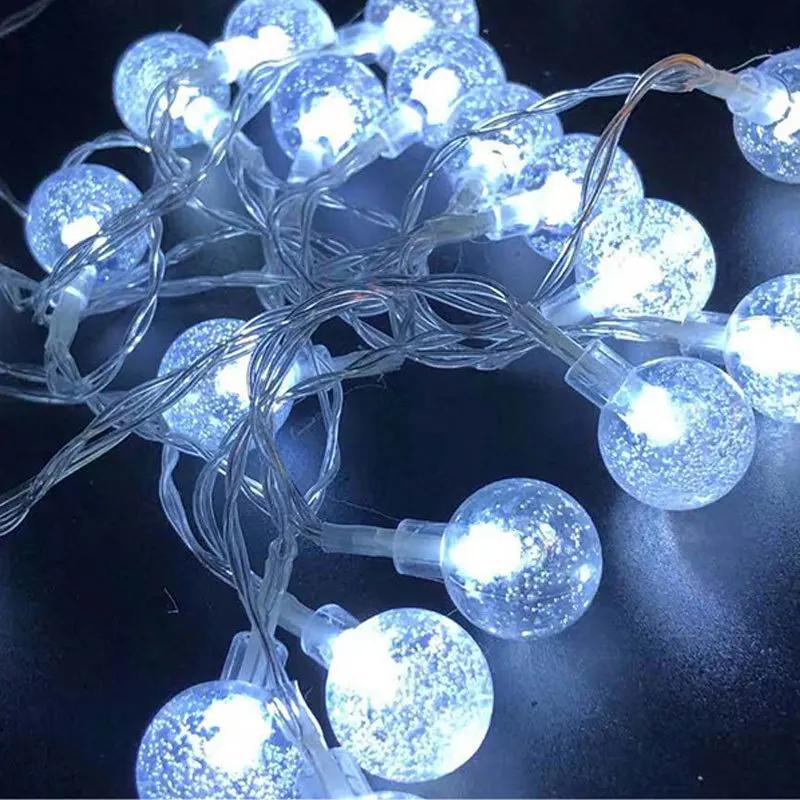 

10M Battery Power Bubble Ball LED String Lights Garland Outdoor Lamp Wedding Fairy Lights Christmas Ramadan Decoration 2025 1.5M 10LEDs-Battery