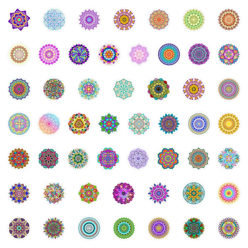 50 Mandala Graffiti Stickers Suitcase Car Laptop Skateboard Water Cup Waterproof Decorative Stickers