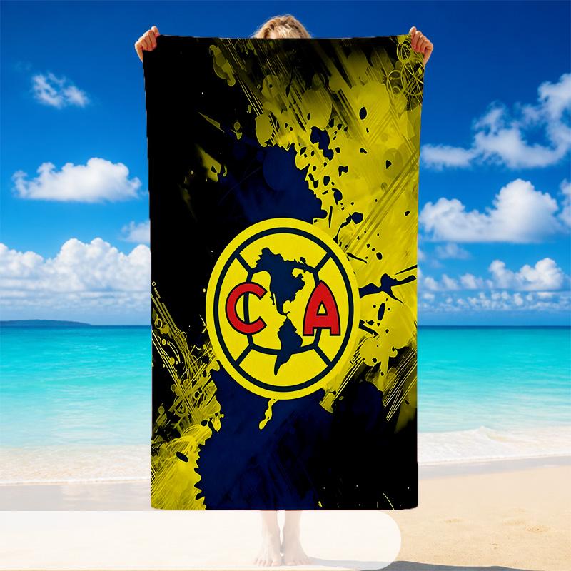 Quick Dry Beach Towel Club America Pattern, Lightweight Absorbent Towel for Pool Beach Vacation Use
