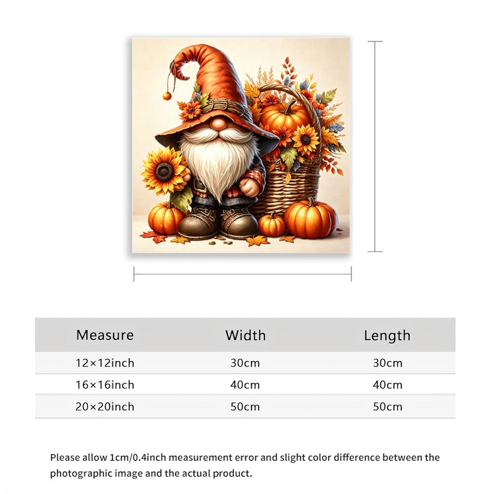 5D Diamond Painting Autumn Gnome with Pumpkins Diamond Art DIY Craft Home Wall Decor
