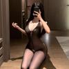 Domila Sex Stockings Women's Sexy Open Crotch Hollow One-piece Socks Transparent One-piece Socks Net Clothes
