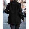 VEZFAA   Women's Fashion Casual Solid Color Print Fall Winter Long Sleeve Stand-Neck Jackets & Coats