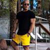 Herren Sport Top Rundhals Dünnes Schweißabsorbierendes Schnelltrocknendes Kurzarm-Einfarbiges Basketball-Trainings-Fitness-Workout-T-Shirt