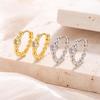 Geometric Diamond Inlaid Round Bead Earrings for Women - Elegant Luxury Jewelry Gift