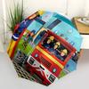 Fireman Fire Trucks Themed Travel Umbrella-8 Ribs Automatic Opening and Closing, Portable Folding Design, Compact and Stylish Umbrella Suita
