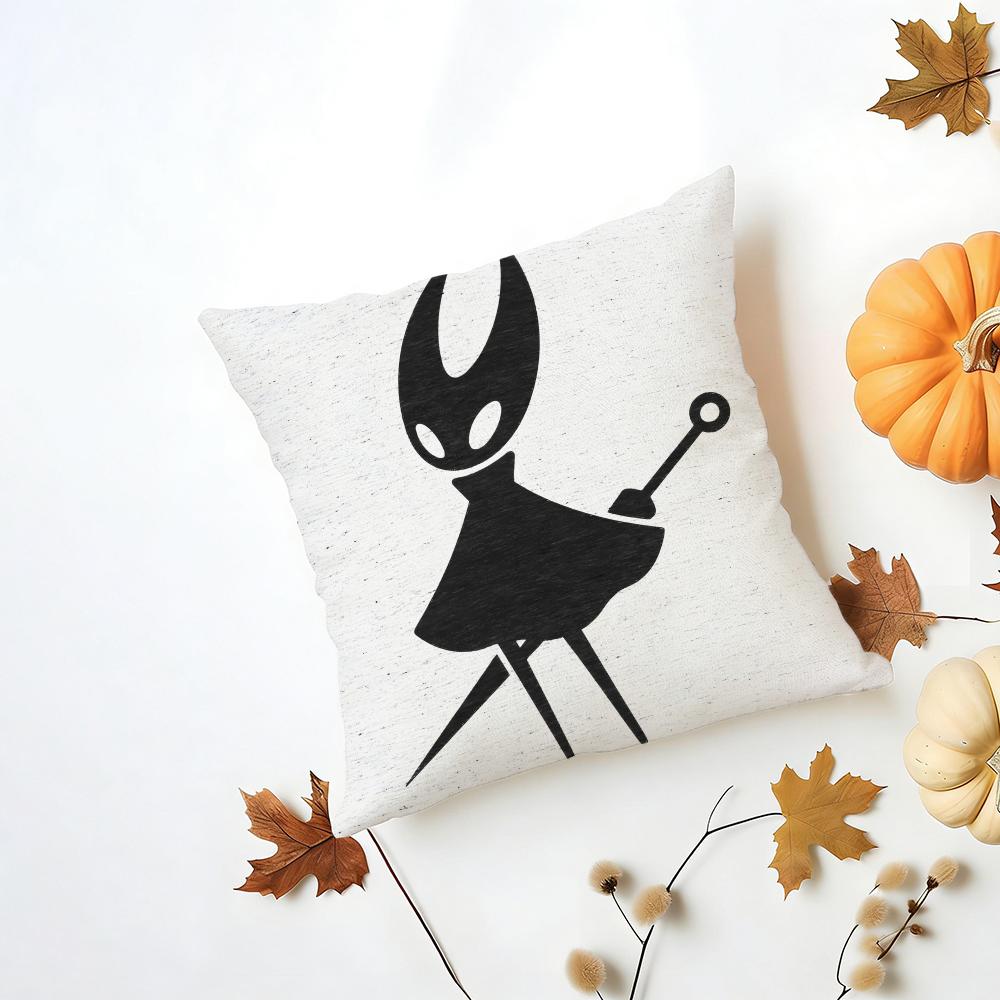 HHollow Knight Silhouette Cushion Cover Washable Linen Pillowcase Soft for Daily Sofa Bed Home Room Decor