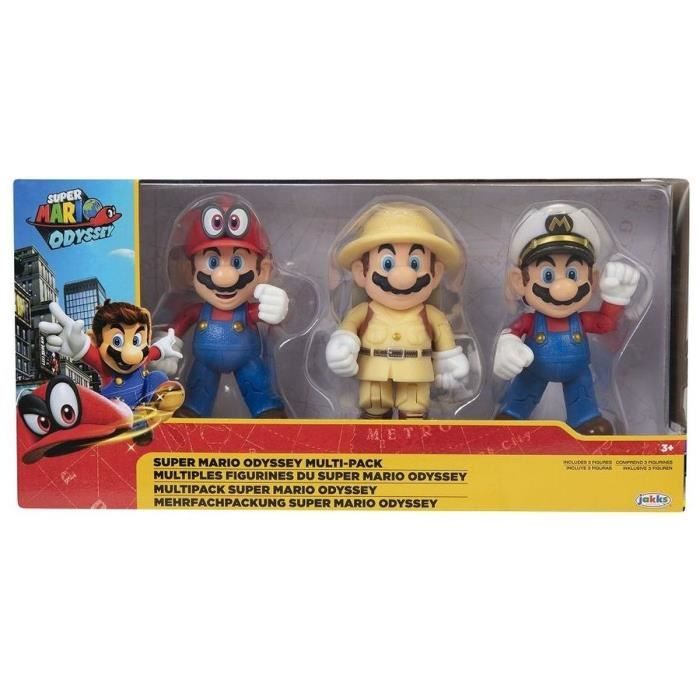 Pack De 3 Figurines - JAKKS PACIFIC - Super Mario Bros : Mario - 10 Cm