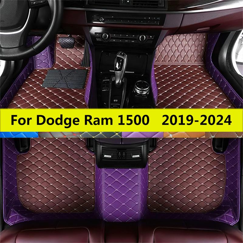 Pickup Floor Mats Fit For      2024 Dodge Ram 1500 Crew Cab Car Leather Foot Pads Rugs Auto Full Set Carpet