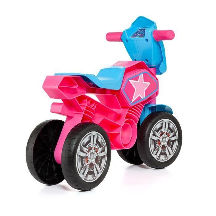 Trotteur Moto Rose pour Bébé - MOLTO - My 1st Molto Cross Star - Hauteur 27cm - Stabilité Maximale