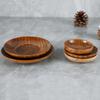Seasoning Dish Vintage Wooden Tableware Vinegar Soy Sauce Small Plate Durable High-quality Gravy Boats Kitchen Tea Mat Dish