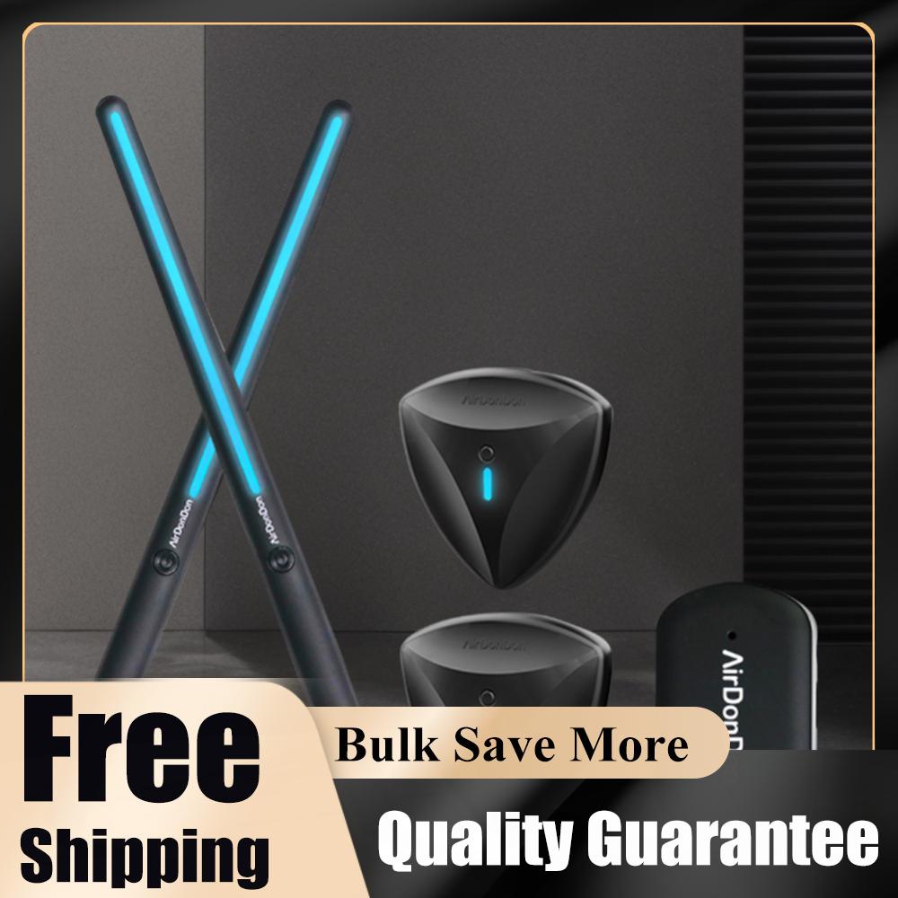 Portable Air Drum Set Air Electronic Drum Sticks Bluetooth-Compatible Virtual Drum Sticks Electronic Drum Set for Kids Adults