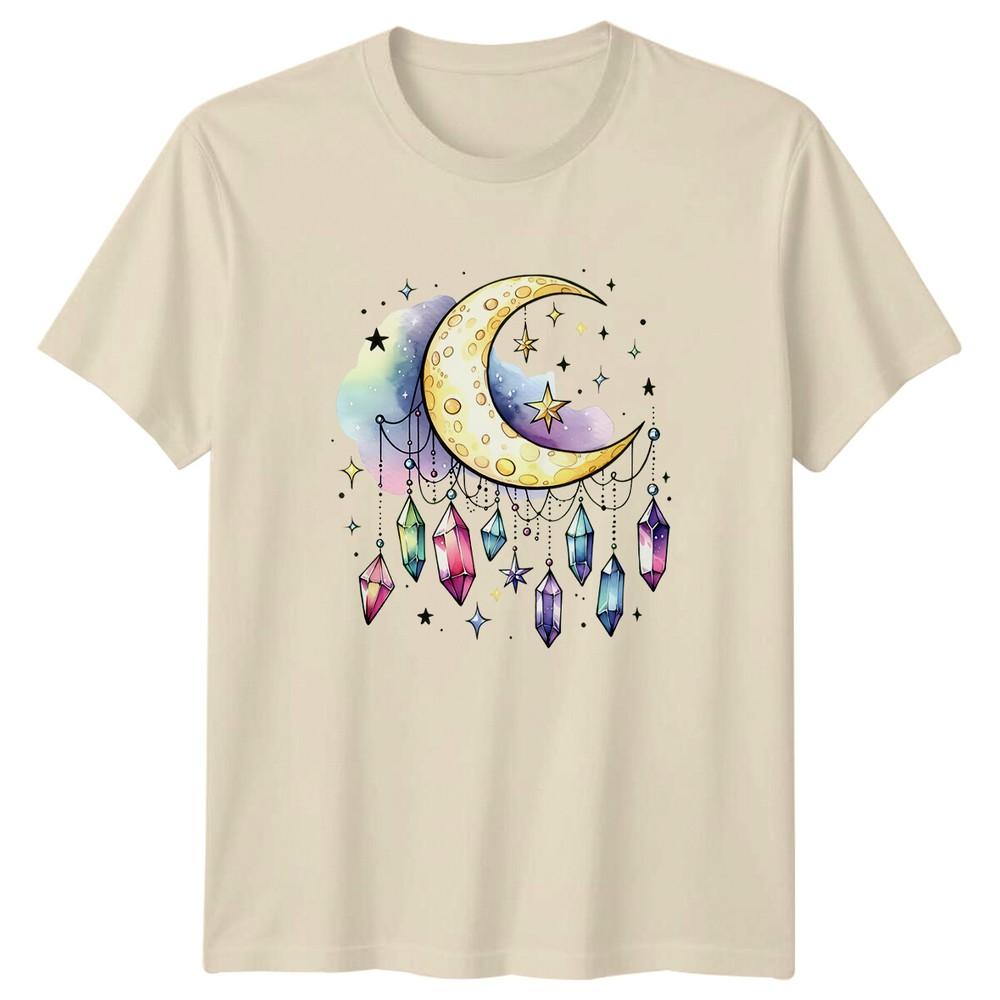 Crescent Moon Crystals Celestial Witchy Graphic TShirt
