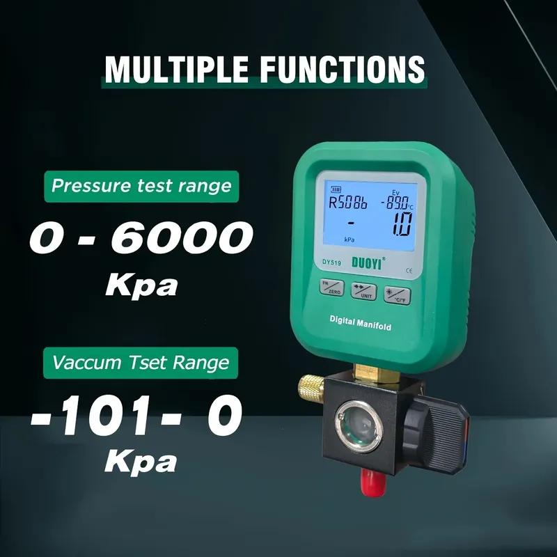 The DY519 digital pressure gauge is suitable for precise pressure measurement in therefrigeration system. digital pressure gauge