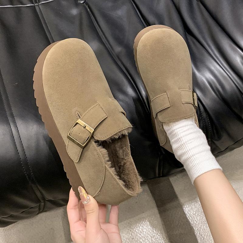 Women's Large Size Soft Sole Heightening Winter Warm Fur One Snow Boots Padded Lined Ankle Boots Anti-slip Hiking Casual Sports Cotton Shoes