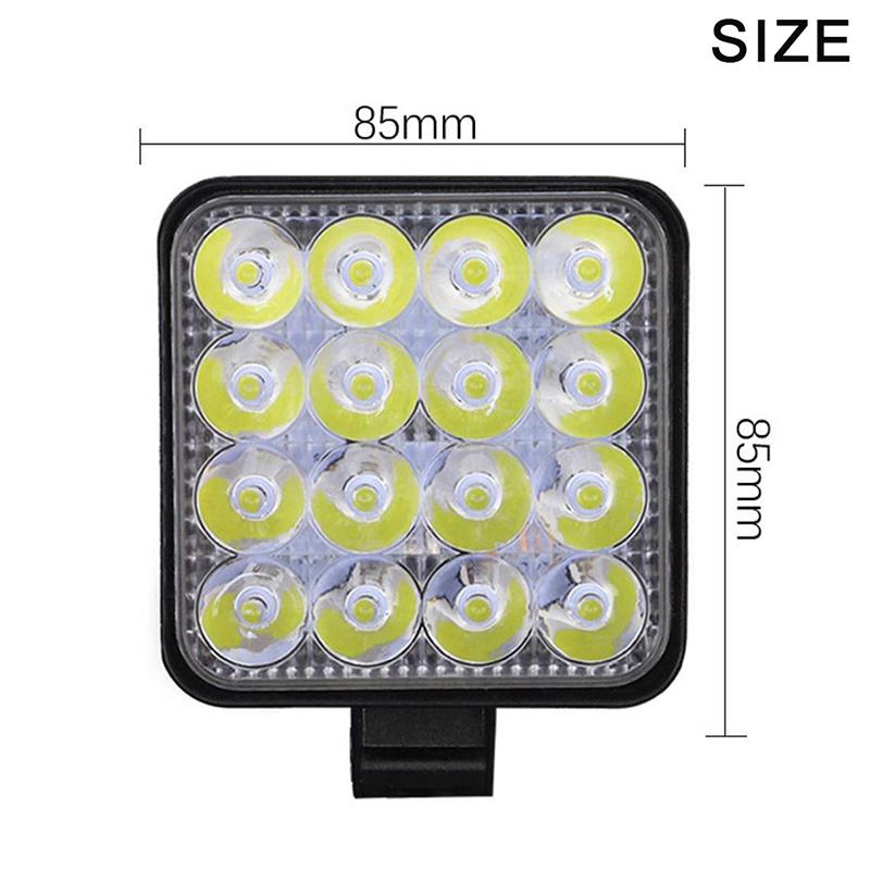 Car Led Bar Worklight Mini 16Smd Round Square Work Light 12V Auto Light Fog Lamp Off Road For Atv Suv Spotlight