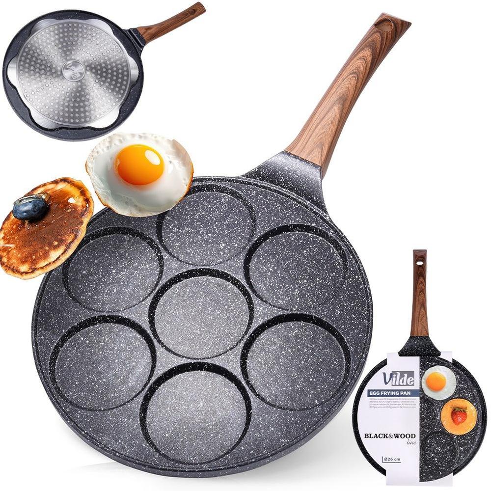 Granite egg pan with 4 holes BLACK&WOOD 26 cm