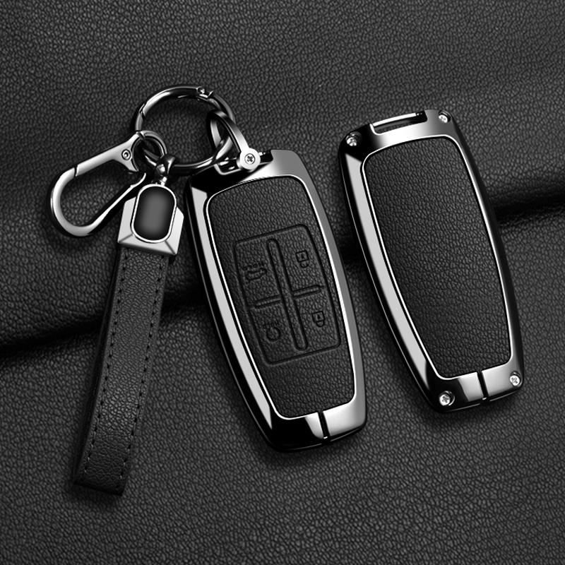 כיסוי נרתיק למפתח רכב מסגסוגת אבץ ועור עבור Hyundai Genesis GV80 GV90 2022 GV70 G80 2019 2020 2021 מעטפת מחזיק שלט אביזרים