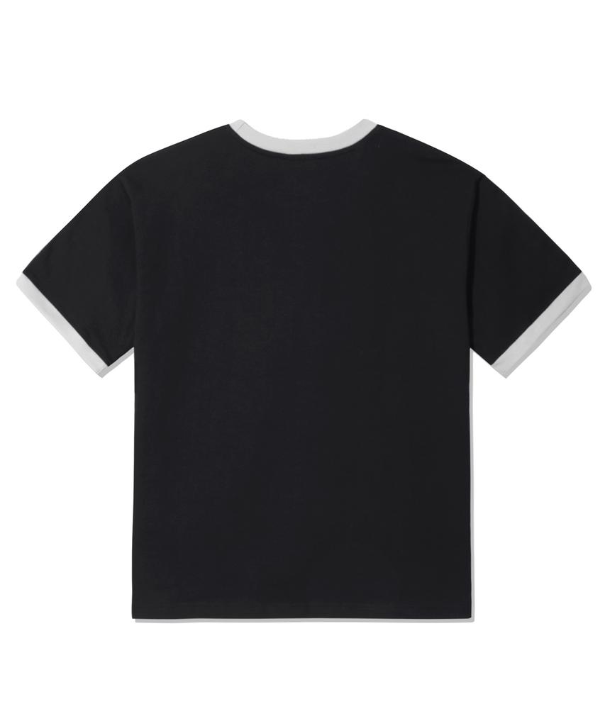 TRILLION Track Line Graphic Ringer Half T-Shirt_Black