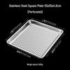 Děrovaný čtvercový servírovací tác z nerezové oceli 304