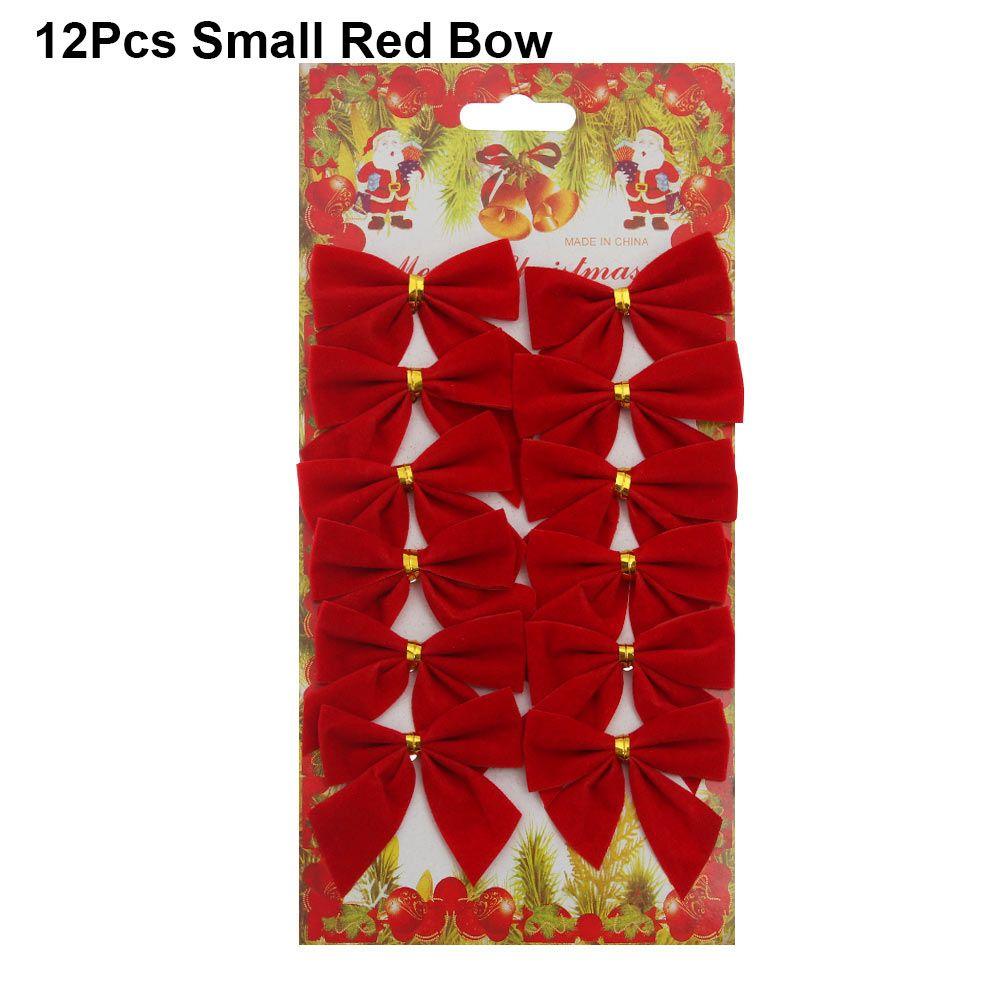 12pcs New Party Decoration Home Decor Christmas Tree Hanging Wedding Supplies Xmas Ornament Bowknot