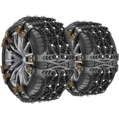 Adjustable Size Tire Chains for Light Compatible with and Easy Snow Pack of Non-metallic Vehicles, 135-175mm 145/80R12, 155/65R13, 155/65R14,