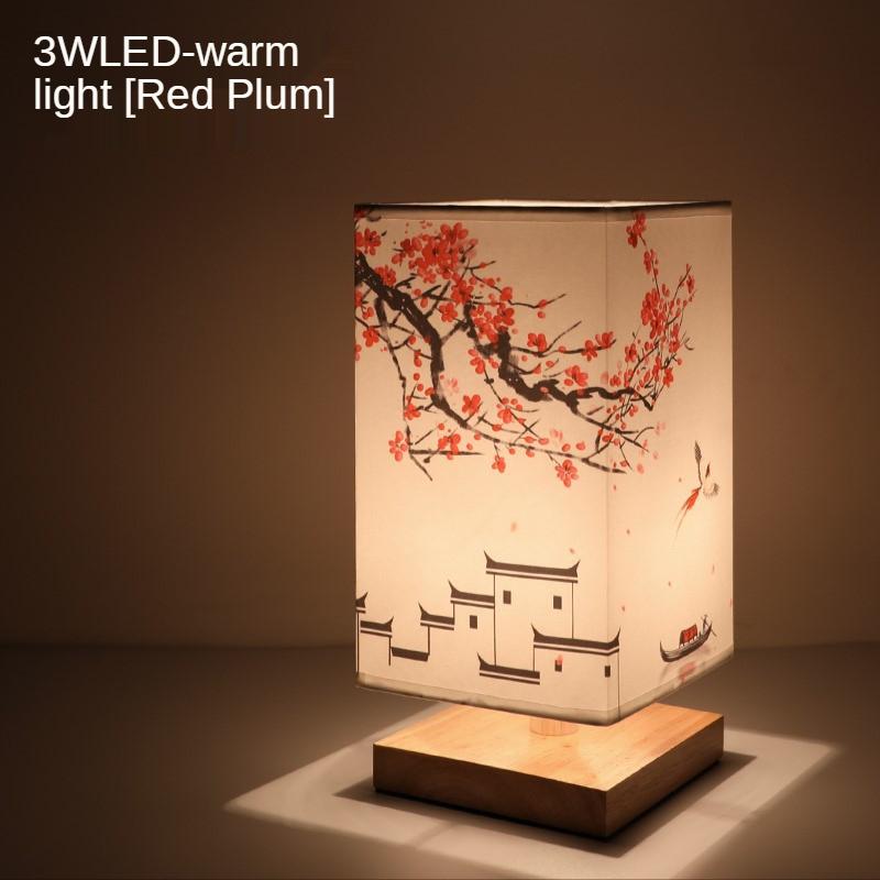 National Style Classical Red Plum Magnolia Night Light Retro Oriental Summer Lotus Rhyme Desktop Decoration Atmosphere Light