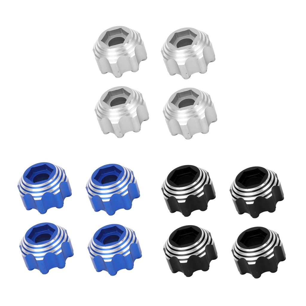 4pcs 8x32 To 17mm Hex Adapters for 8x32 3.8in Wheels Electric Car Truck Option Parts Aluminum Alloy
