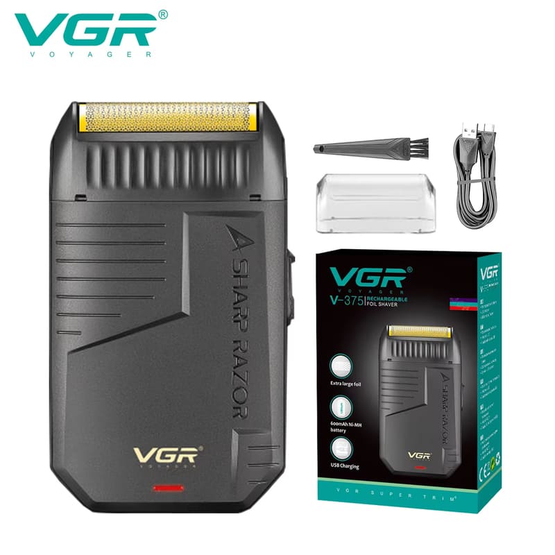

VGR V-375 Small Mini Shaver Portable Men s Reciprocating Single Blade Household Shaver Rechargeable Dual-use LED Display Long Battery Life Razor