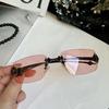 New Women Y2K Vintage Rimless Sunglasses Men Luxury Brand Designer Sun Glasses Punk Popular Hip Hop Rivet Star Shades Glasses