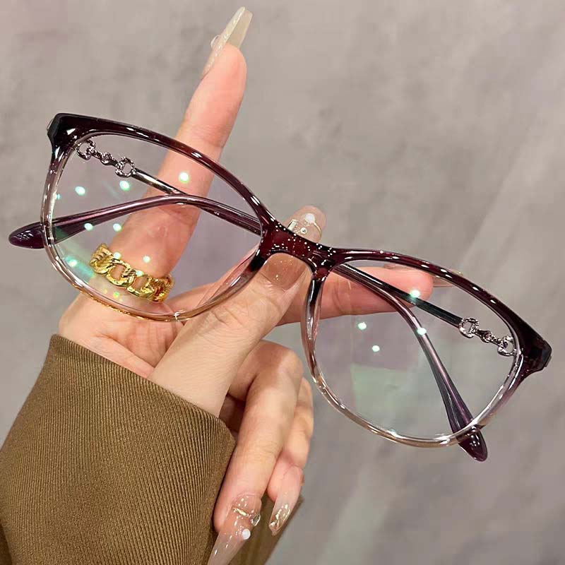 

Очки с плоскими линзами высокой четкости, блокирующие синий свет, модные, универсальные, новая легкая оправа и очки для чтения JH5516 3.5 фиолетовый