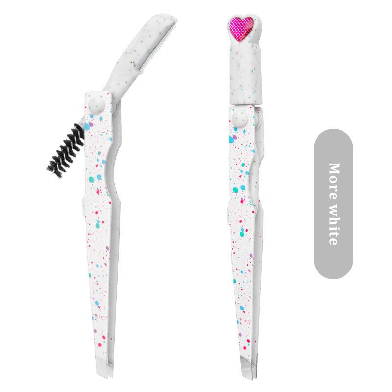 3-i-1 Ögonbrynstrimmer Säkerhetsblad Kvinnors ögonbryn Formningskniv Ögonbrynspincett Hårborttagning för finhår Kosmetiska verktyg