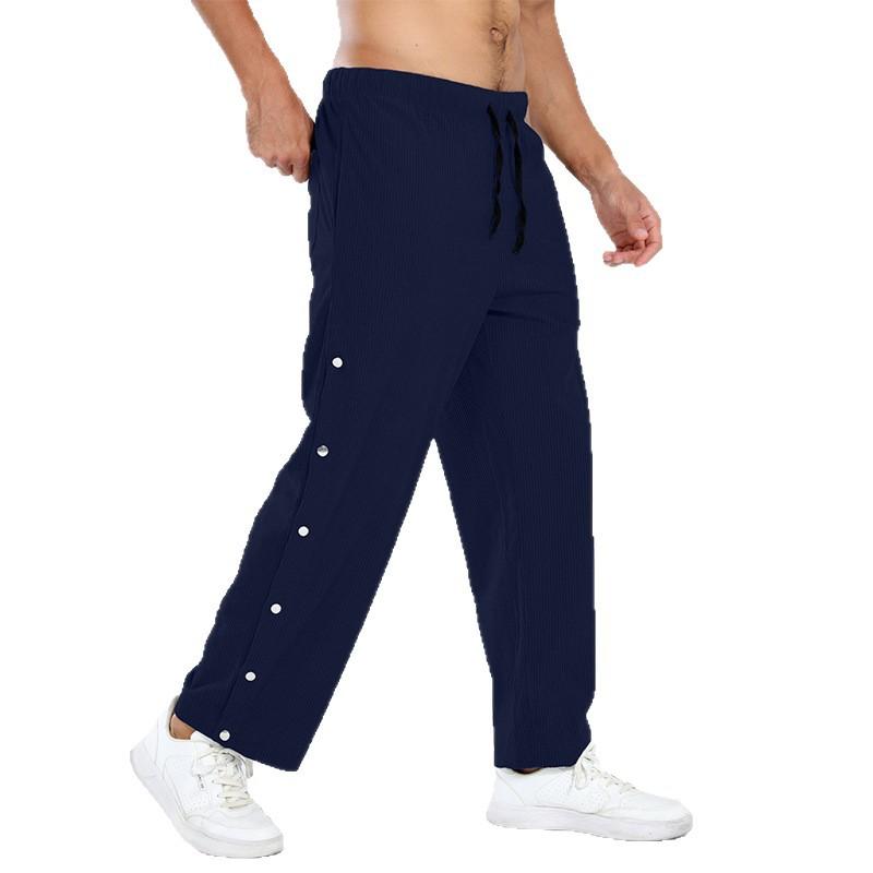 Crazy Muscle Spring and Autumn New Men's Trousers American Retro Vertical Stripes Loose-breasted Casual Pants Versatile