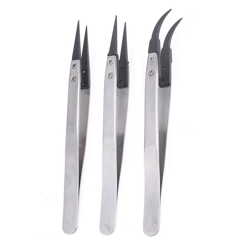 Handle Stainless Tweezers Antistatic For Watch Hands Installation Work
