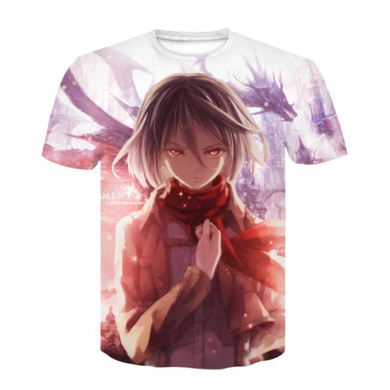 Fashion Attack on Titan 3D Printed T-Shirt, Anime Graphic Tee, Lightweight Polyester Breathable Casual Streetwear Clothes