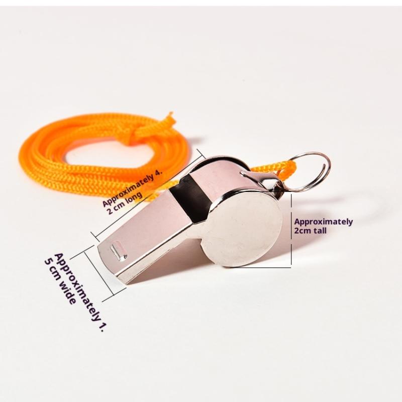 2Pcs Stainless Steel Whistle With Lanyard Outdoor Sports Whistle Super Loud Emergency Survival Whistle