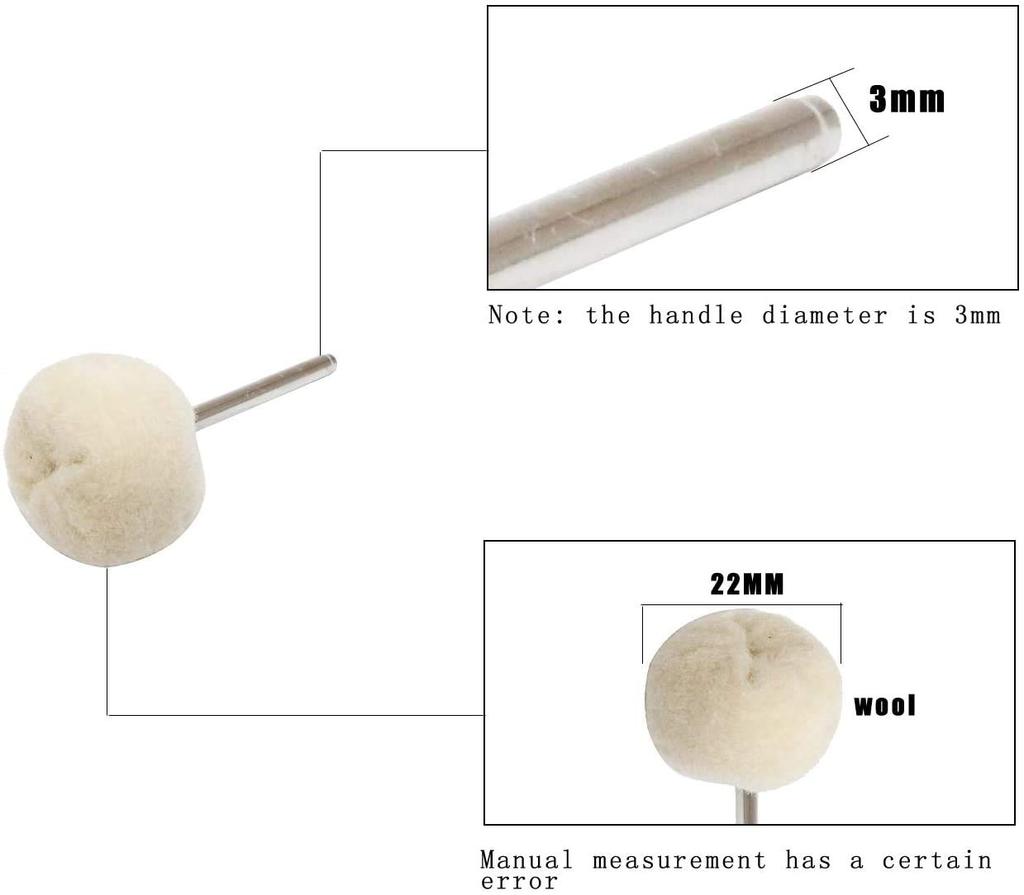 Polishing Buffing Wheel Set Cotton Little Buff Wheel for Rotary Drill Tool Accessories Watch Jewelry Polish Buffer Kit 3 MM Mandrel 40 Pieces