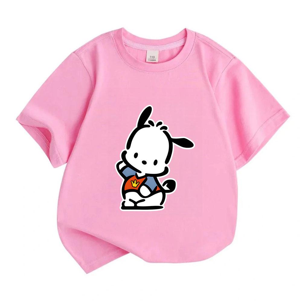 Kids Boys Girls Crew Neck Short Sleeve 100% Cotton T-Shirt Cute Dancing Cartoon Animal Print Comfortable Casual Daily Wear Breathable Soft Summer Top