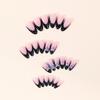 Romantic 3D Floral Polka Dot French Edge Fake Nails with Gold Bead Accents