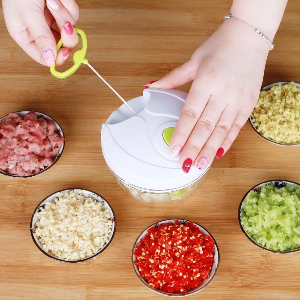Manual Meat Grinder & Vegetable Chopper - Hand-Crank Dumpling Filling Mixer
