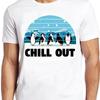 Penguin Chill Out Cute Funny Animal Meme Cult Movie Music Gift Tee T Shirt M713