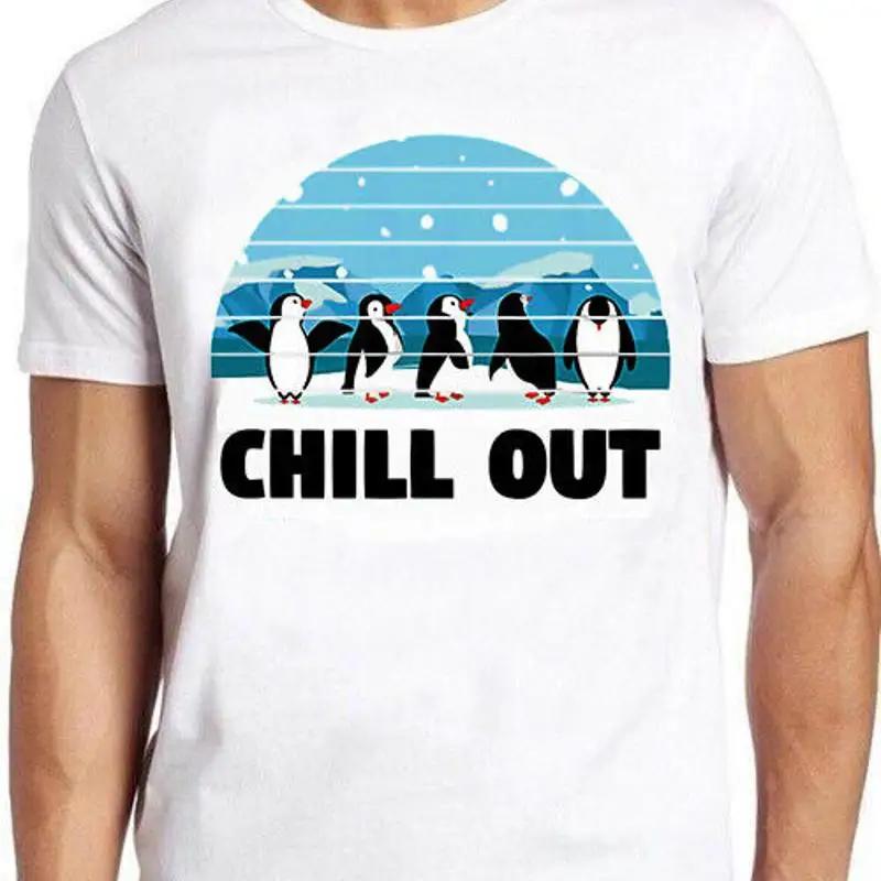 

Penguin Chill Out Cute Funny Animal Meme Cult Movie Music Gift Tee T Shirt M713 5XL різнокольоровий