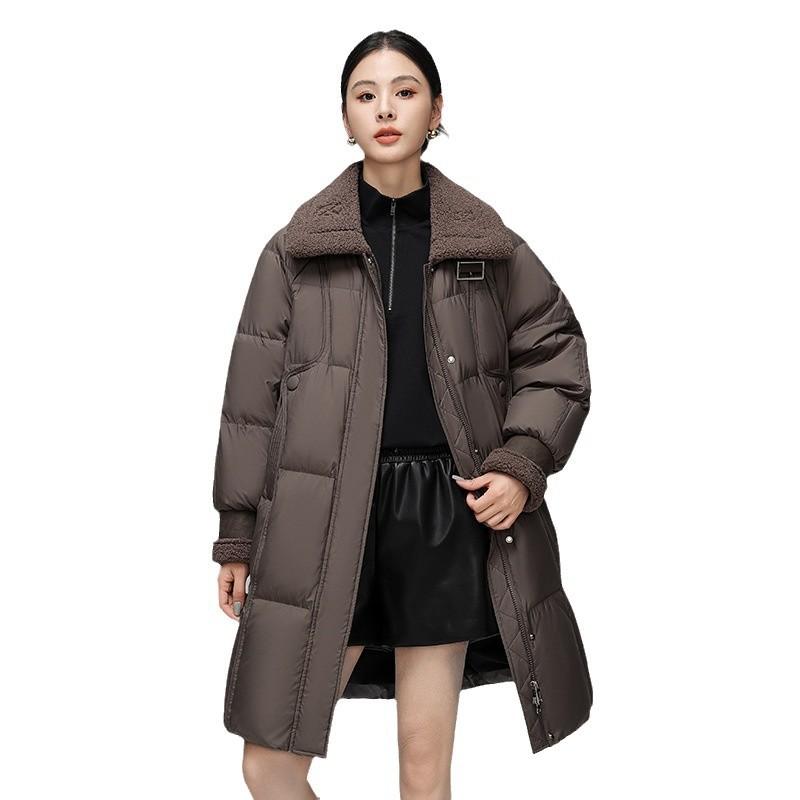 Down jacket women's winter 2024 new Korean version medium and long women's 90 down duck down warm women's high-end coat