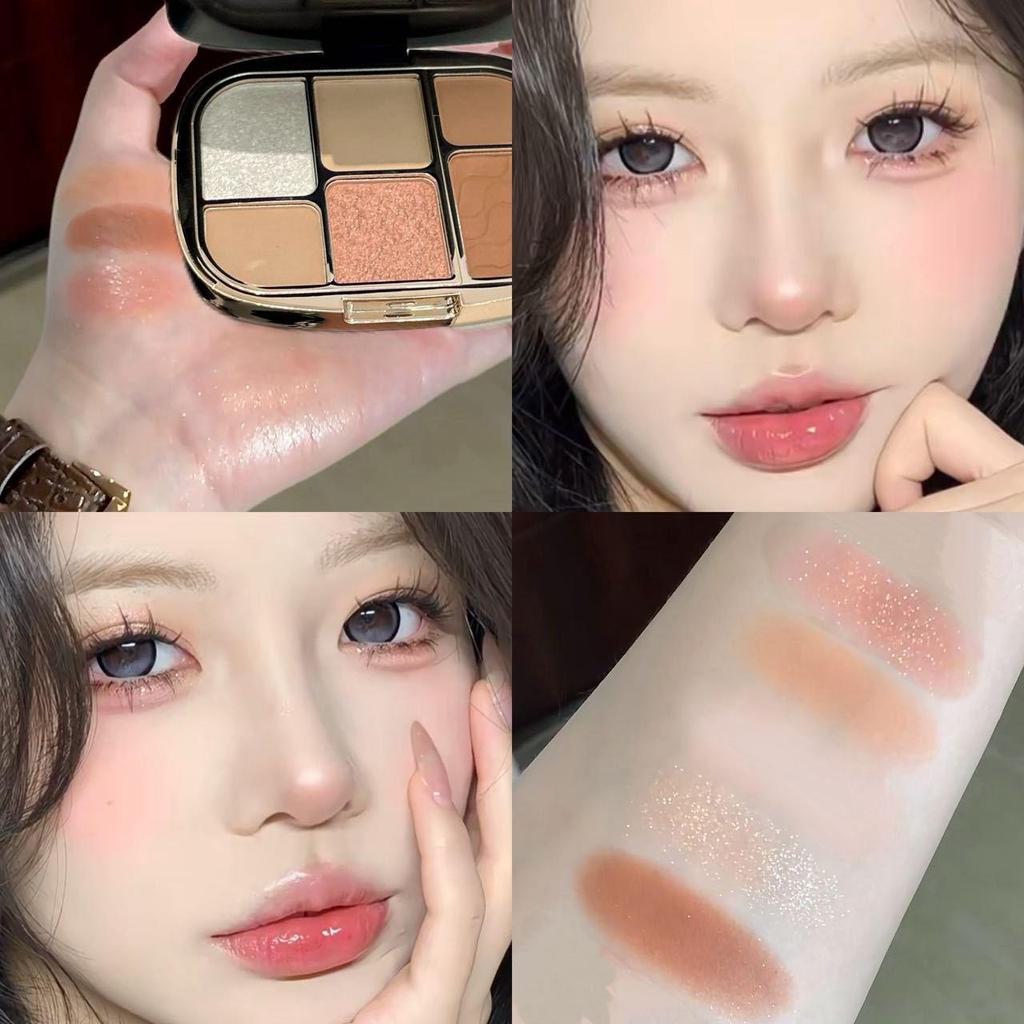 HERORANGE Multifunktionale 6-Farben Lidschattenpalette - Matt, Schimmer & Glitzer