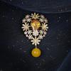 Exquisite Court Style Brooch with Zircon & Agate for Cheongsam or Coat