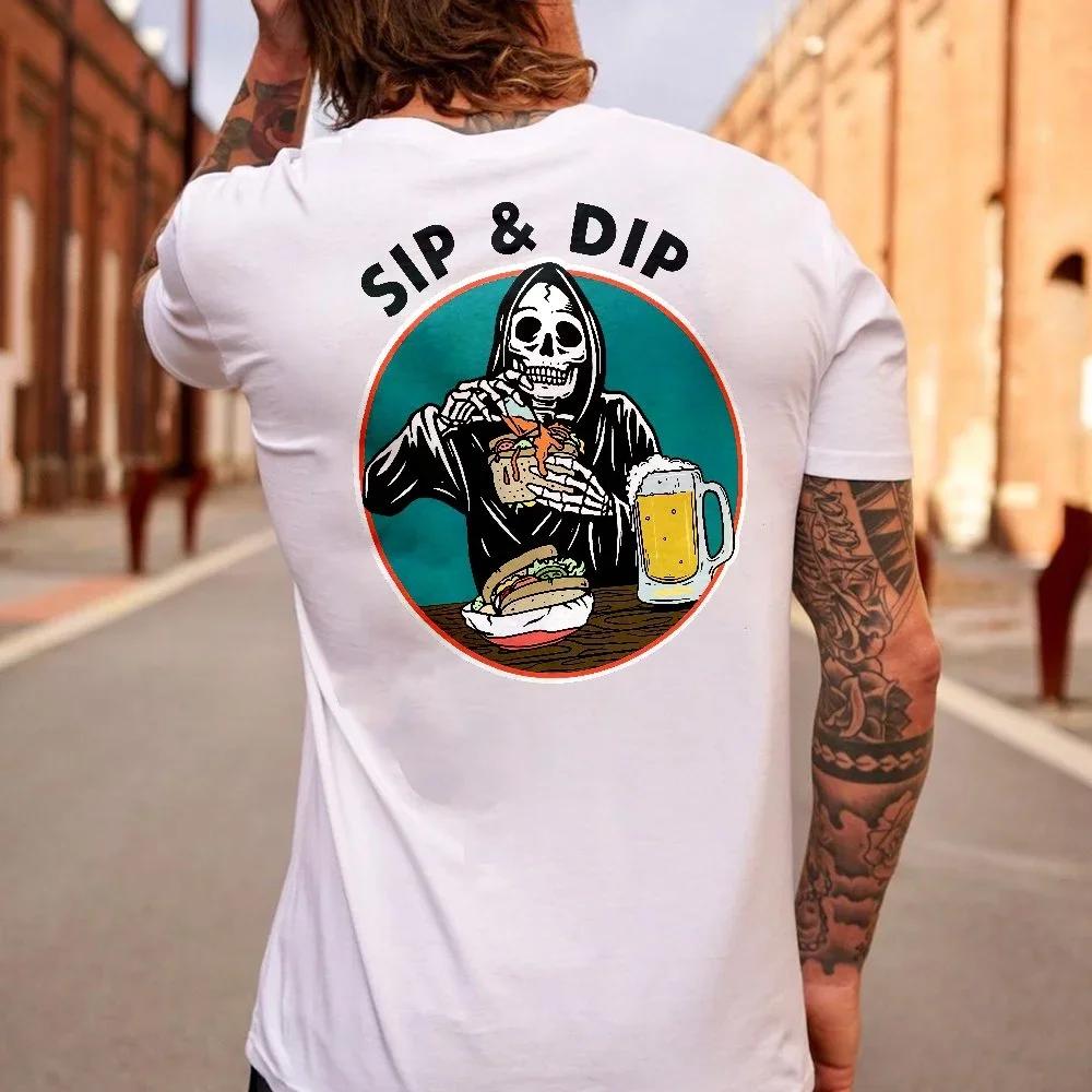 Men Clothing Heavy Metal Rock Skull Graphic Tshirts Grunge Punk Gothic Short-sleev Tops Male Oversized Tees Camiseta Hombre