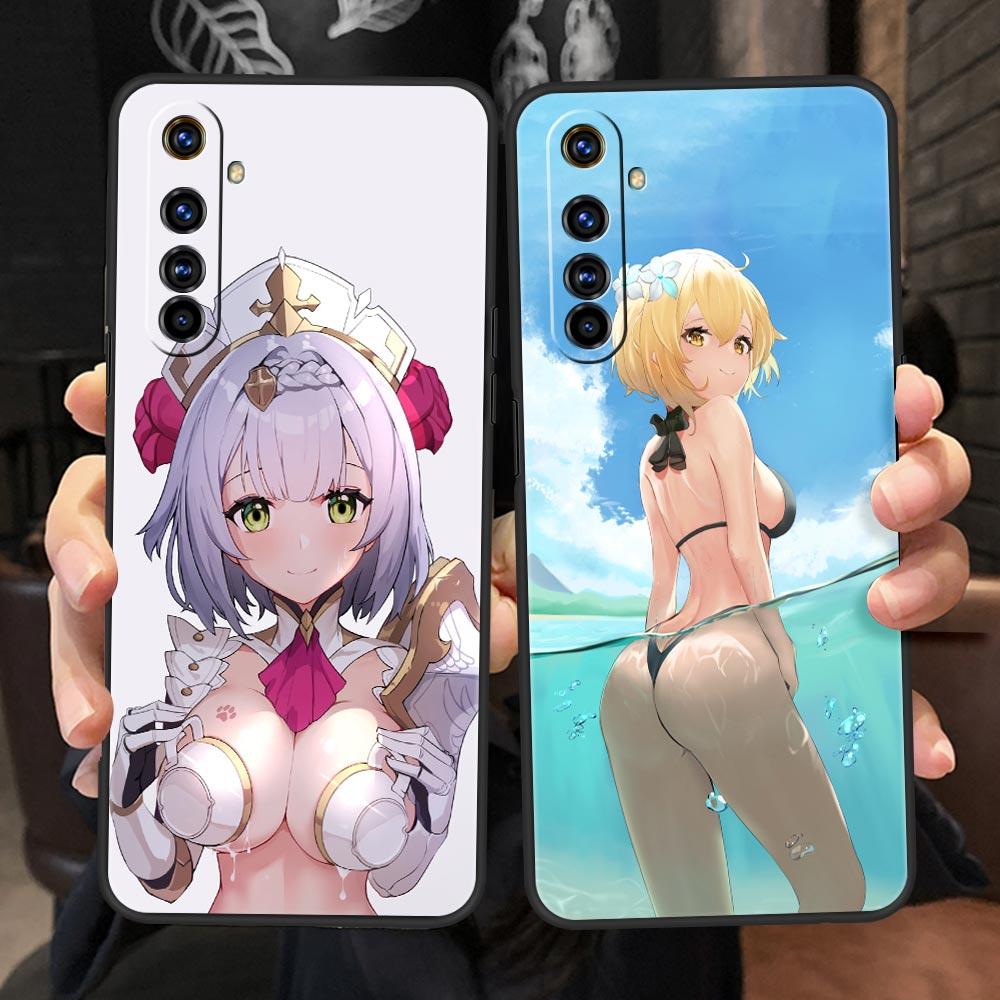 For Realme 10 9 8 5G 7 6 GT2 Pro Plus 9i 8i C21 C11 C25 C35 Genshin Impact Sexy Girl Phone Case For Realme GT Neo 2 3 3T Cover