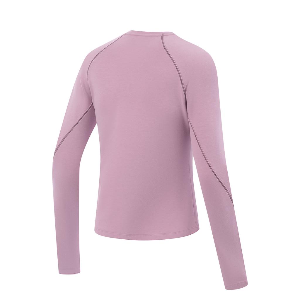 Li-Ning Fitness Series Sports Casual Round Neck Slim Fit Versatile Comfortable Long Sleeve T-Shirt Women Tops Hulijizi ATLV268-7