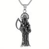 New Halloween Skull Pendant Vintage Hipster Reaper Sickle Hip Hop Necklace