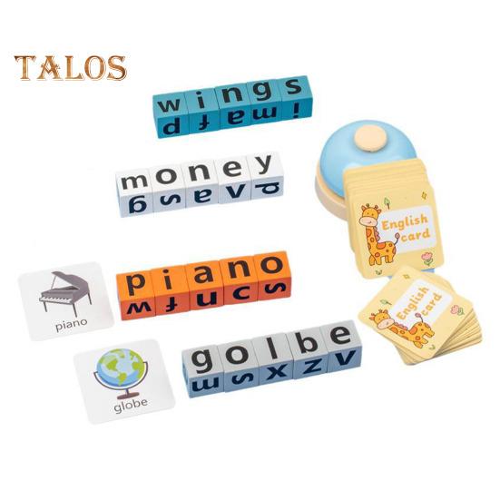 

Детская игра на написание слов с карточками-колокольчиками, деревянный строительный блок с буквами алфавита для малышей, обучающая игрушка для дошкольников 1 Set